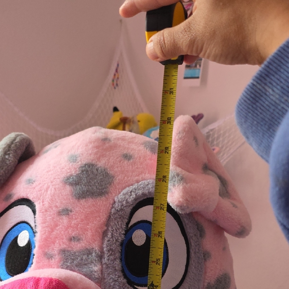 Big Pink and Gray Pig Plush Toy - Picture 2 of 9